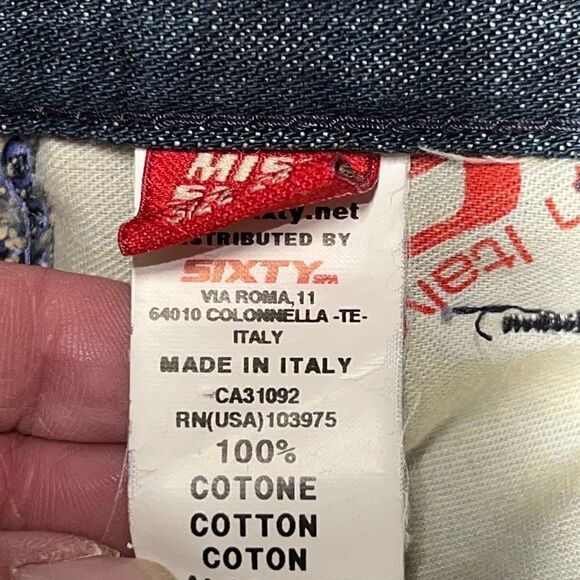 Miss 60 Sixty Rare 90’s Italian Jeans wrap Pockets Distressed Womens Size 28/31 - Picture 11 of 13